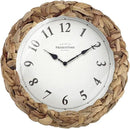 Presentime & Co Farmhouse Series, Rustic Woven Clock, 10.5 inch, Natural Woven Water Hyacinth/Sea Grass. Wall Sculpture, Wall Art and Timepiece for Home Decoration/Decoration/Farmhouse Décor. by CozyNest Decor