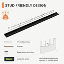 Picture Ledge Shelf, 72 inch Solid Ash Wood Floating Shelves Set of 2, Picture Ledge Ledge Wall Mounted for Living Room Kids' Room Bedroom, Color Black by TinyTreasures Baby Boutique