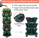 Vertical Planter 7 Tier Stackable Planters Garden Planters Strawberry Herb Flower and Vegetable Planter Indoor Outdoor Gardening Pots with Removable Wheels and Tools 2-Pack by GreenHaven Gardens