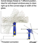 ITTAHO Window Washing Kit with Extension Pole, 10" Squeegee & 11" Microfiber Scrubber Combi with Stainless Steel Pole, Window Cleaner for Car, Sliding Door,Shower Glass Door-Swivel Style-2 Pads by GreenHaven Gardens