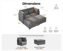 Oversized Modular Sofa, Extra Deep Cloud Chenille Sectional Couch with Ottoman Chaise, Fluffy Chenille 2 Seater Sofa Bed for Living Room, Villa (Sofa Bed 4 Seater, Chenille Grey) by CozyNest Decor