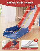 YUFU Toddler Slide Set, 11 in 1 Kids Slide for Toddlers 1-3, Toddler Playset with Climbing Bridge, Golf Set, Basketball Hoop, Indoor Outdoor Playground (Blue Red) by TinyTreasures Baby Boutique
