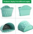 Sungmor Wall Hanging Planters,11.5 Inch Hanging Flower Pots for Railing Fence - Indoor Outdoor Balcony Wall Planter Hanging Basket, Plastic Pot Plant Container - Half Round & 3PC Pack & Green by CozyNest Decor