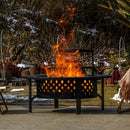 42 Inch Fire Pit with 2 Grills, Extra Large Wood Burning Fire Pits for Outside with Lid & Poker, Heavy Duty Firepit,BBQ& Outdoor Firepit & Round Metal Table 3 in 1 for Patio, Picnic, Party by GreenHaven Gardens
