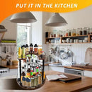 2-Tier Lazy Susan Organizer, Rotating Spice Rack with Stable Carousel Base & 4 Height Settings, Spice Rack Organizer for Cupboard Kitchen Countertop Dining Table by CozyNest Decor