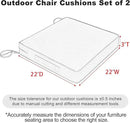 Favoyard Patio Chair Cushions 22 x 22 x 3 Inch Waterproof Outdoor Seat Cushions for Patio Furniture 3-Year Color Fastness Garden Sofa Couch Chair Pads with Handle & Adjustable Straps Set of 2, Grey by GreenHaven Gardens