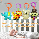 Baby Toys, Cartoon Animal Hanging Rattle Toys, Handbells Baby Rattles, Baby Bed Crib Car Seat Travel Stroller Toys for Infant, Best Birthday Gift for Newborn, 4 Pack by TinyTreasures Baby Boutique