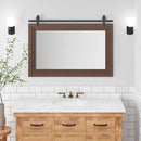 ALBAD Farmhouse Wood Framed Wall Mirror, Natural Wood and Framed Wall Mounted Bathroom Vanity Mirror for Farmhouse Decor, Vertical or Horizontal Hanging by CozyNest Decor