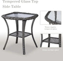 5 Pieces Patio Furniture Sets Wicker Outdoor Furniture, Rattan Patio Swivel Glider Chairs with 2 Ottoman and Glass Side Table by GreenHaven Gardens