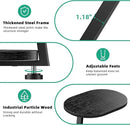 Side Table, Small End Table with Metal Frame, 3-Tier Bedside Tables, Round Side Tables for Living Room Bedroom Couch Bathroom, Oval, Pure Black by CozyNest Decor