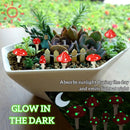 Juegoal Set of 6 Fairy Garden Miniature Mushrooms Statues, Glow in Dark Mini Red Mushroom Resin Figurines, Outdoor Garden Yard Art Accessories, Fly Agarics Sculpture Lawn Ornament Decorations by GreenHaven Gardens