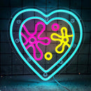 Cartoon Sea Wolrd Neon Lights Ocean World Porthole Neon Signs Heart Shaped Porthole Neon Light Up Sign Led Ocean Neon Sign for Bedroom Birthday Gifts for Kids USB Powered,Size13.5 * 12.5inch(JWD026) by GreenHaven Gardens