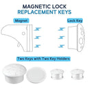 Magnetic Safety Lock Kit 2-Pack Replacement Key, 3M Adhesive Easy Installation, Baby Proofing Magnetic Locks for Cabinets and Drawers by TinyTreasures Baby Boutique