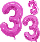 GOER Pink Foil Balloons Number 3,Huge Number Balloons for 3rd 33rd Birthday Party Supplies Anniversary Decorations(3 pcs,42 inch,32 inc,16inch) by TinyTreasures Baby Boutique