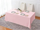 Surmente Pink Tablecloth 90 x 132-inch Rectangular Polyester Table Cloth for Weddings, Banquets, or Restaurants by CozyNest Decor