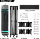 COBIZI 10x20 Heavy Duty Pop up Canopy Tent Easy Up Commercial Outdoor Canopy Wedding Party Tents for Parties All Season Wind & Waterproof Gazebo with Roller Bag,Black(Frame Thickened) by GreenHaven Gardens