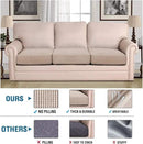 H.VERSAILTEX Super Stretch Individual Seat Cushion/Couch Slipcover Sets Thick Jacquard Textured Twill Fabric (3 Piece Sofa Covers, Sand) by CozyNest Decor
