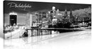 DJSYLIFE Philadelphia Skyline Canvas Art - 13.8"x47.3" Black & White Cityscape Wall Decor, Modern Panoramic Night View Print for Living Room, Office, Bedroom - Ready to Hang by CozyNest Decor