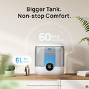 Dreo 6L Humidifiers for Bedroom, Quiet Supersized Cool Mist Ultrasonic Humidifier with Diffuser, 60 Hour Runtime for Home, Nursery, Plant, Gray by TinyTreasures Baby Boutique