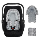 Infant Car Seat Insert, HNHUAMING Baby Car Seat Head & Body Support with 2 Strap Pads, Ultra Soft Newborn Preemie Carseat Insert Cushion for Girls Boys, Fits Car Seat, Stroller, Swing, Bouncer, Gray by TinyTreasures Baby Boutique