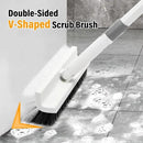 Scrub Brush Floor Brush with Long Handle,Double-Sided V-Shaped Scrub Brush，Shower Floor Scrubber for Cleaning, Tile Scrub Brush with Stiff Bristles, 52' by CozyNest Decor