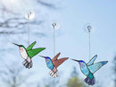 Lolitarcrafts Stained Glass Hummingbird Window Hangings with Flowers, Bird Stained Glass Suncatcher for Window Decor Hummingbird Gifts for Mom,Bird Lovers (Blue B) by GreenHaven Gardens