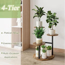 Plant Stand Indoor 4 Tier 5 Potted Multiple Flower Pot Holder for Patio Garden Balcony Living Room Corner (4 Tier Black+Rustic Brown) by GreenHaven Gardens