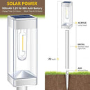 Solar Pathway Lights 8 Pack Solar Outdoor Lights with LED Tungsten Filament Bulb Waterproof Stainless Steel Garden Lighting for Outside Driveway Landscape Lawn Path Christmas (White) by GreenHaven Gardens