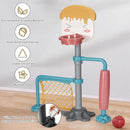 Costzon 3-in-1 Toddler Basketball Hoop & Soccer Goal Stand, Basketball Stand with Adjustable Height, Indoor & Outdoor Activity Center Basketball & Soccer for Kids by TinyTreasures Baby Boutique
