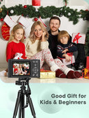 Digital Kids Camera 1080P Vlog Camera with 64GB, Lanyard, 16X Zoom Anti Shake, Card Reader 44MP Compact Portable Point Shoot Digicam for Kid Teen Girl Boy Christmas Halloween Thanksgiving(Black) by TinyTreasures Baby Boutique
