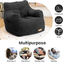 Bean Bag Chair with Filler, Bean Bag Sofa with Tufted Soft Stuffed Filling, Fluffy and Lazy Sofa, Comfy Cozy BeanBag Chairs with Memory Foam for Dorm, Apartment, Living Room (Black) by CozyNest Decor