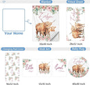 Personalized Nursery Bedding - 5 Pcs Custom Baby Crib Set with Name, Double Layer Crib Bedding for Girls, Cows and Flowers Theme by TinyTreasures Baby Boutique