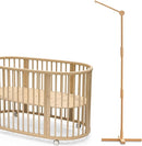 Crib Mobile Arm Wooden Floorstanding - 61 Inches Mobile Arm for Crib|Movable Baby Mobile Hanger|Strong Anti-Dumping Attachment|100% Natural EU Beech Wood|Thicker Wooden Pole|Boho Nursery Decor by TinyTreasures Baby Boutique