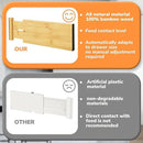 BAMEOS 4" High Bamboo Drawer Dividers - Adjustable Small Drawer Organizer - Kitchen, Dresser, Bathroom, Bedroom & Office - 4-pack by CozyNest Decor