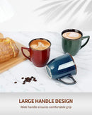 Ceramic Mugs 14 Oz,Mugs Set for Men Women, Ceramic Mugs Set with Large Handle for Coffee Tea Milk Cocoa, Coffee Cups Set of 6 Gift for Dad Mom,Easy to Clean & Hold, Microwave Safe. by CozyNest Decor