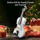 4/4 Beginner Violin Kit for Adults, Complete Full Size Violin Set with Portable Case, Bow, Rosin, White by TinyTreasures Baby Boutique