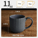 famiware Coffee Mugs Set of 4, Starlight 11 oz Mug Cup Set with Handle for Coffee, Tea, Cocoa, Milk - Ceramic Stoneware Mug Set, Matte Black Grey by CozyNest Decor