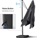 PURPLE LEAF 11.5' X 11.5' Telescopic Patio Umbrella Outdoor Cantilever Umbrella Square Up Down Lifting Offset Umbrella with 360-degree Rotation for Garden Deck Pool Patio Grey by GreenHaven Gardens