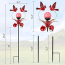 VCUTEKA Cardinal Solar Lights Outdoor Metal Garden Stake Waterproof Crackle Glass Globe Garden Decor Cardinal for Pathway, Lawn, Patio, Yard by GreenHaven Gardens