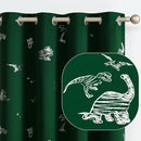 Vangao Kids Curtains Green Blackout Dinosaur Curtains for Boys Kids Nursery Girls Room Silver Dino Foil Print Thermal Insulated Drapes Grommet Top Window Treatments 63 Inches Length 2 Panels by TinyTreasures Baby Boutique