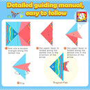 Aigybobo Origami Paper Set, 308PCS Kids Craft Paper Kit with Instructional Book for Girls Age 6,7,8,9,10,11,12, Art Projects Supplies for School Class Craft Lessons- Christmas Gifts for Boys&Girls by TinyTreasures Baby Boutique