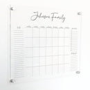 Personalized Clear Acrylic Calendar for Wall, Calendar Whiteboard for Wall, Dry Erase Wall Calendar, Wall Calendar Organizer System for Home (Cursive, Black, 23"W x18.5"H) by TinyTreasures Baby Boutique