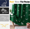 Vangao Kids Curtains Green Blackout Dinosaur Curtains for Boys Kids Nursery Girls Room Silver Dino Foil Print Thermal Insulated Drapes Grommet Top Window Treatments 84 Inches Length 2 Panels by TinyTreasures Baby Boutique