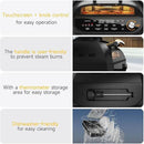 Indoor Grill and Air Fryer Combo with Ceramic Accessories, 7-IN-1 Digital Display, 5.2 QT Electric Smokeless, 500°F Max, Large View Window, Roast, Bake & Dehydrate, Adjustable Temps, Easy Clean by CozyNest Decor