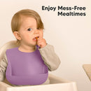 KeaBabies 2-Pack Silicone Baby Bibs for Eating - Sturdy Food-Grade Silicone Bibs for Babies Girl, Boy, Large Food Catcher, Clean & Put On Easily, Waterproof Toddler Feeding Essentials (Amethyst) by TinyTreasures Baby Boutique