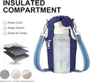Water Bottle Bag 40 oz Crossbody Holder for Walking Hiking Insulated Carrier Purse with Adjustable Strap by TinyTreasures Baby Boutique