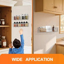 Spice Rack Wall Mount, 4-Pack Seasoning Organizer for Kitchen Storage Organization, Spice Holder Shelf Saving Space for Cabinet, RV, Pantry, Silver by CozyNest Decor