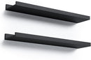 Long Floating Shelves, 2 Set Modern Black Wall Shelf for Bedroom, Nursery Book Shelf with Lip, Picture Ledge Shelf for Living Room Bathroom Kitchen - Black,23.6 In by TinyTreasures Baby Boutique