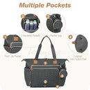 Diaper Bag Tote, Large Baby Diaper Bags Waterproof, Hospital Bag for Labor Delivery with Pacifier Case, Changing Pad, Shoulder Strap, Dark Gray by TinyTreasures Baby Boutique