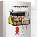 Large Magnetic Shelf for Fridge, Fruit and Vegetable Storage Wire Basket, Potato And Onion Storage Bin for Kitchen Organizers, Magnetic Spice Rack for Refrigerator, Kitchen Counter, RV and Laundry by CozyNest Decor